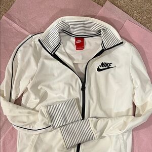 Nike Women's White Jacket with Black Accents